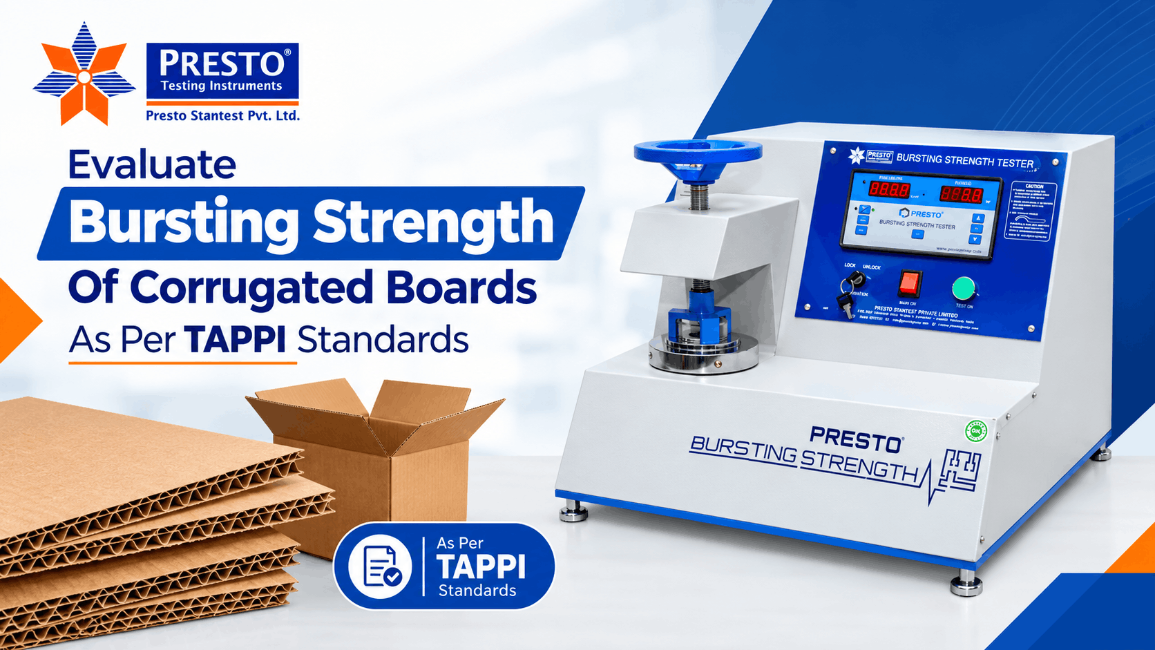 Evaluate Bursting Strength Of Corrugated Boards As Per TAPPI Standards